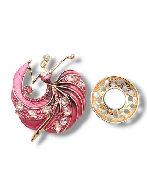 Broche aimantée "Danseuse rose"