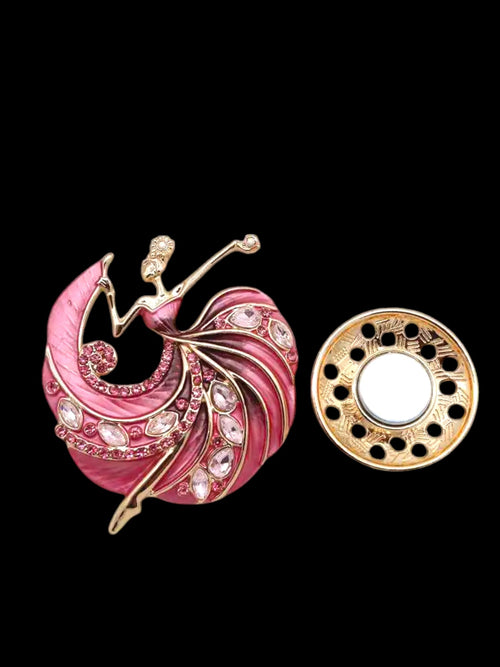 Broche aimantée "Danseuse rose"
