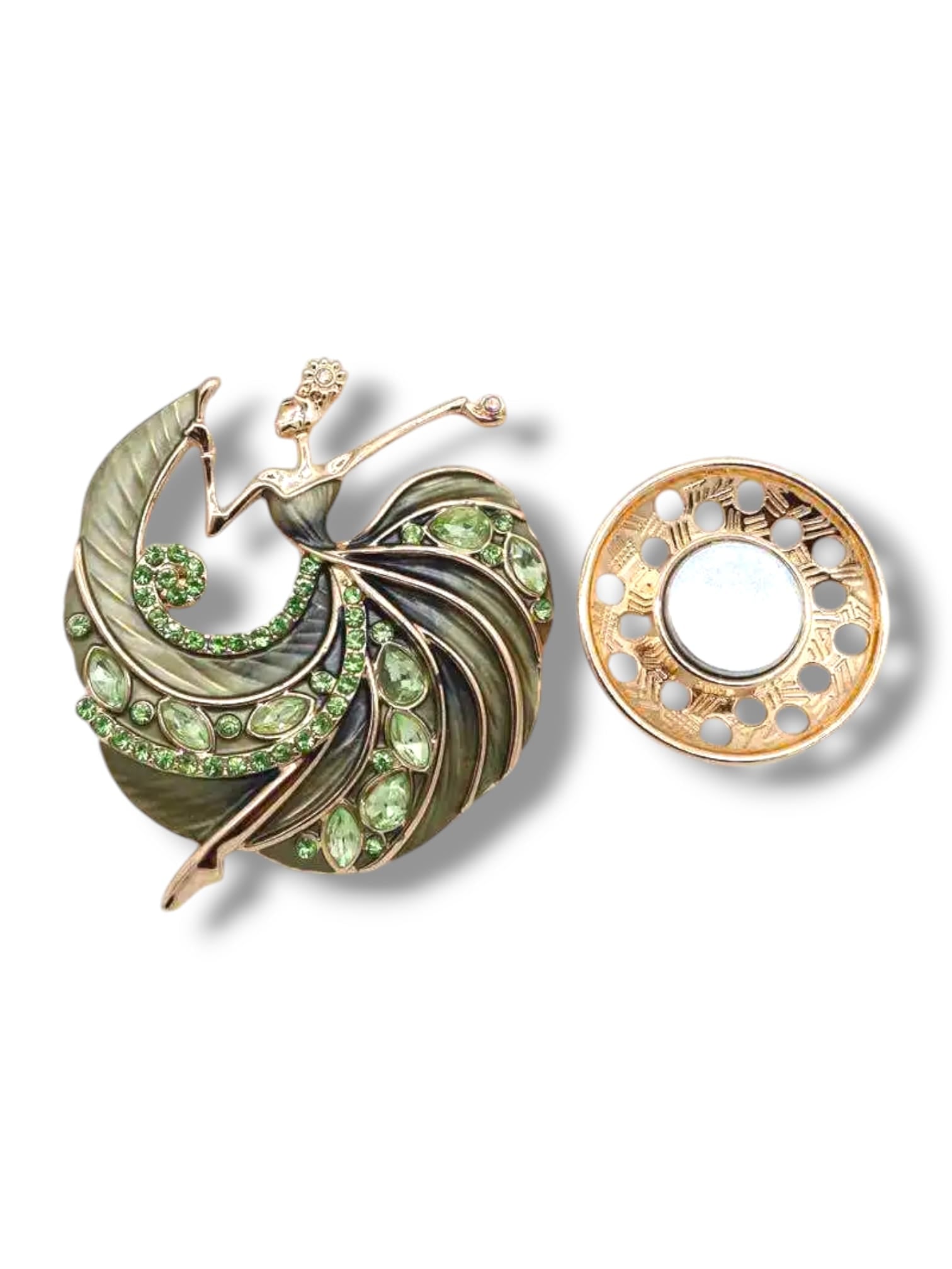 Broche aimantée "Danseuse verte"