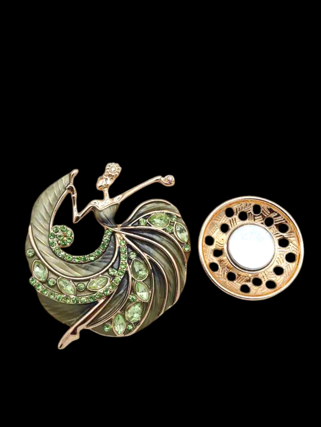 Broche aimantée "Danseuse verte"