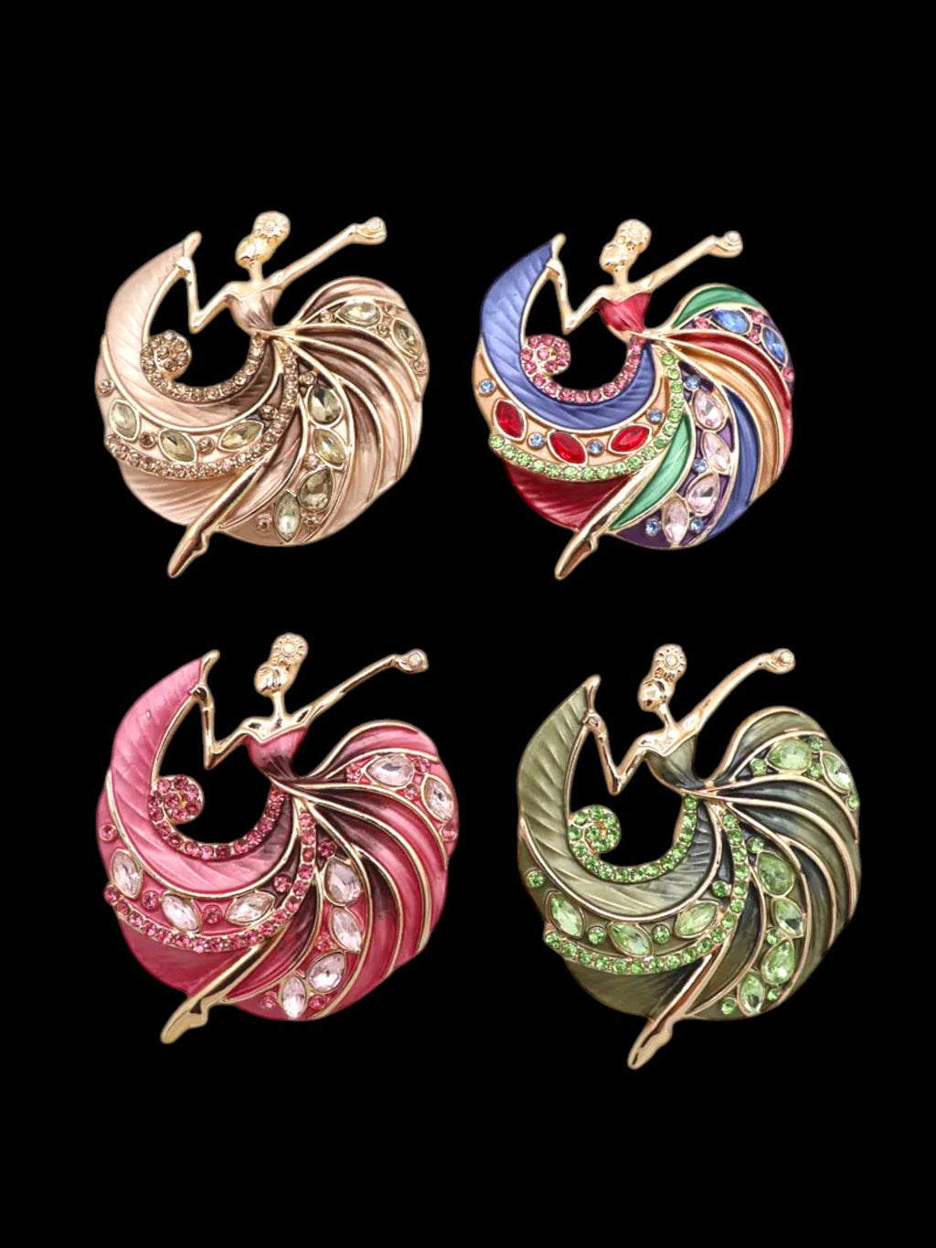 Broche aimantée "Danseuse multicolores"