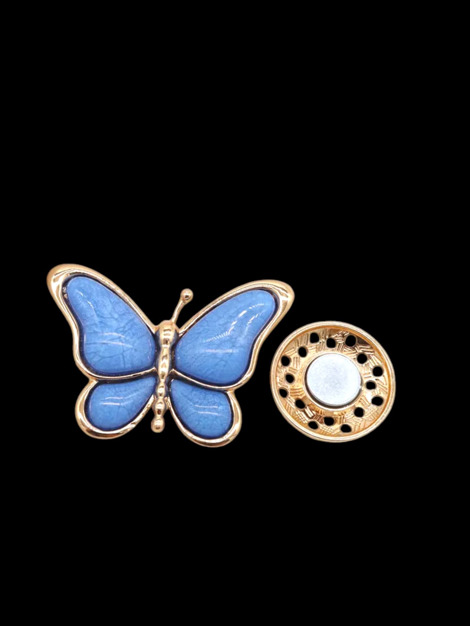 Broche aimantée "Papillon bleu"