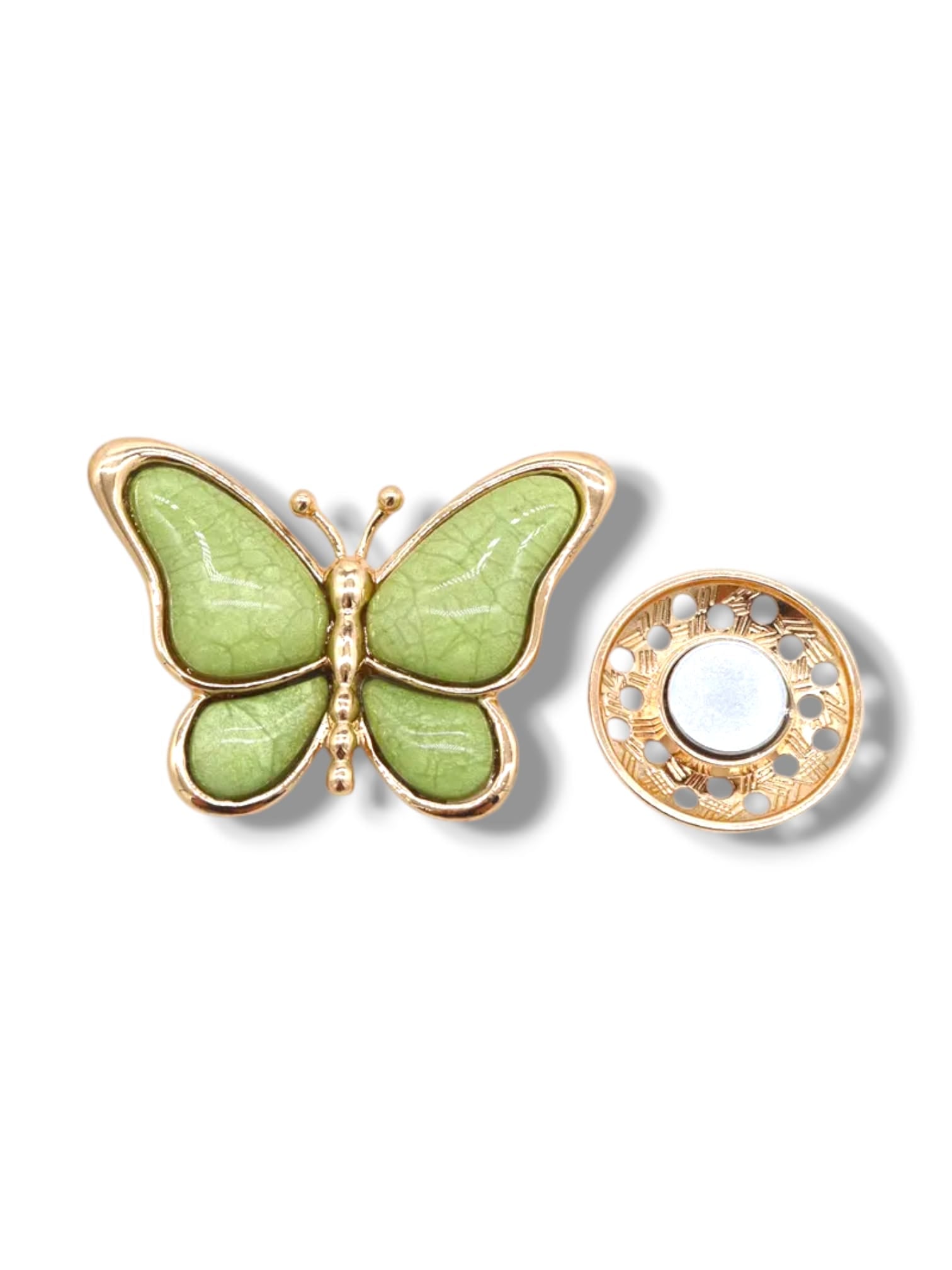 Broche aimantée "Papillon vert"