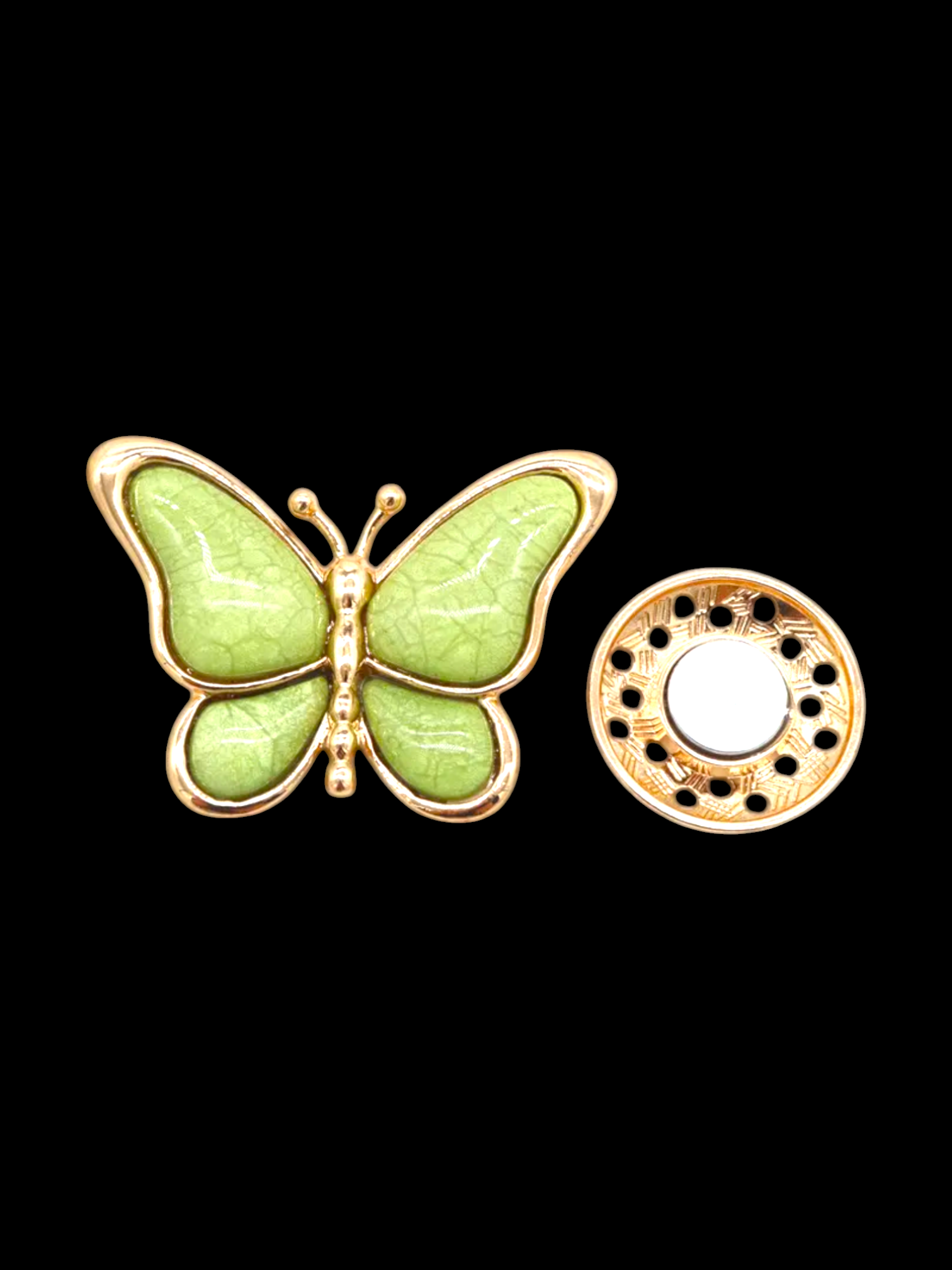 Broche aimantée "Papillon vert"