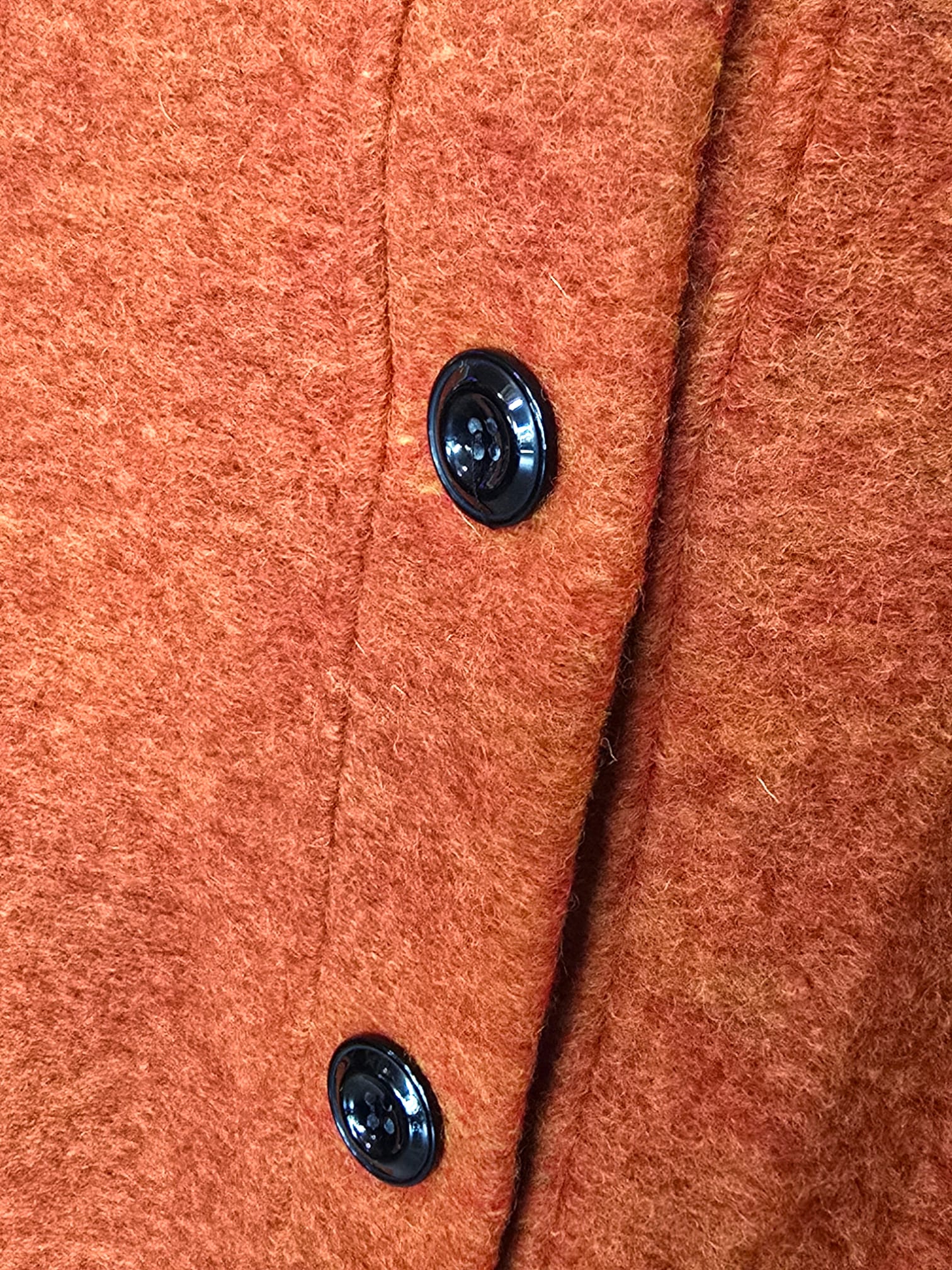 Manteau Oversize Orange en laine bouillie