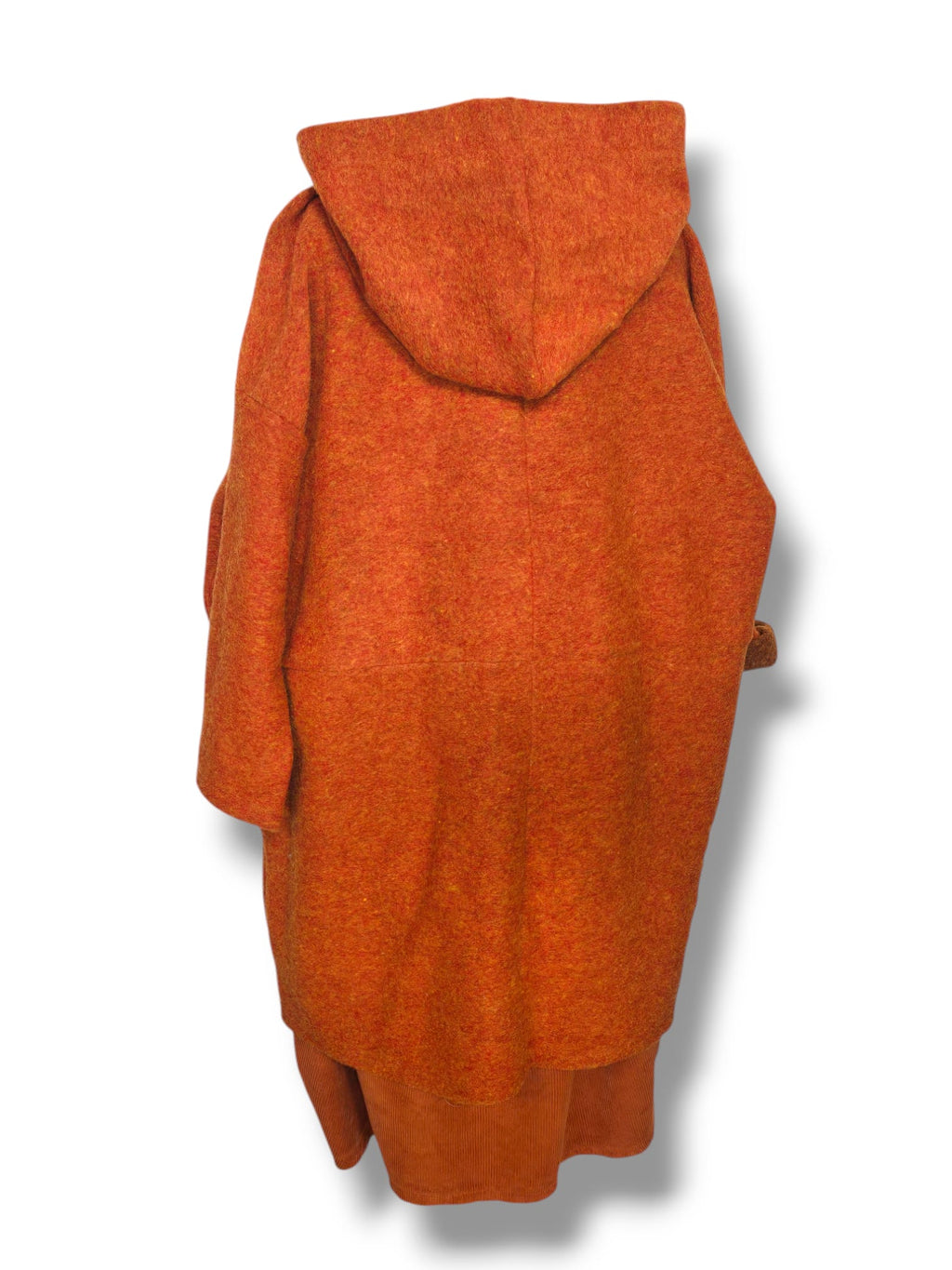 Manteau Oversize Orange en laine bouillie