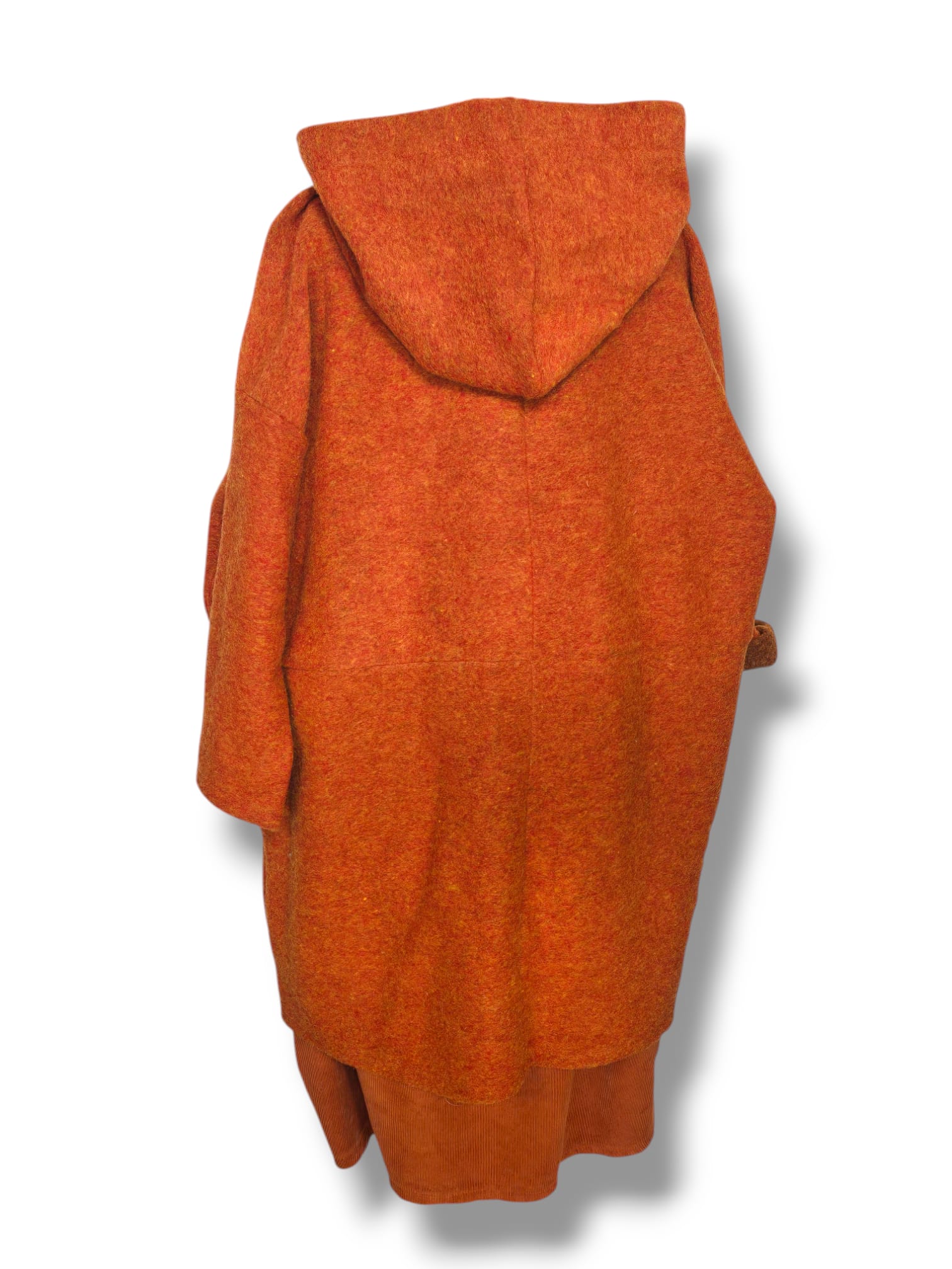 Manteau Oversize Orange en laine bouillie