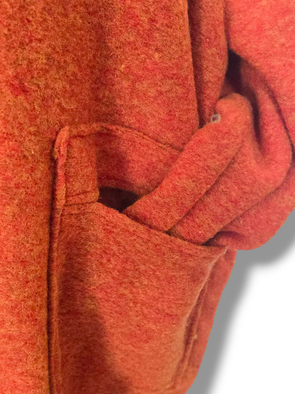 Manteau Oversize Orange en laine bouillie