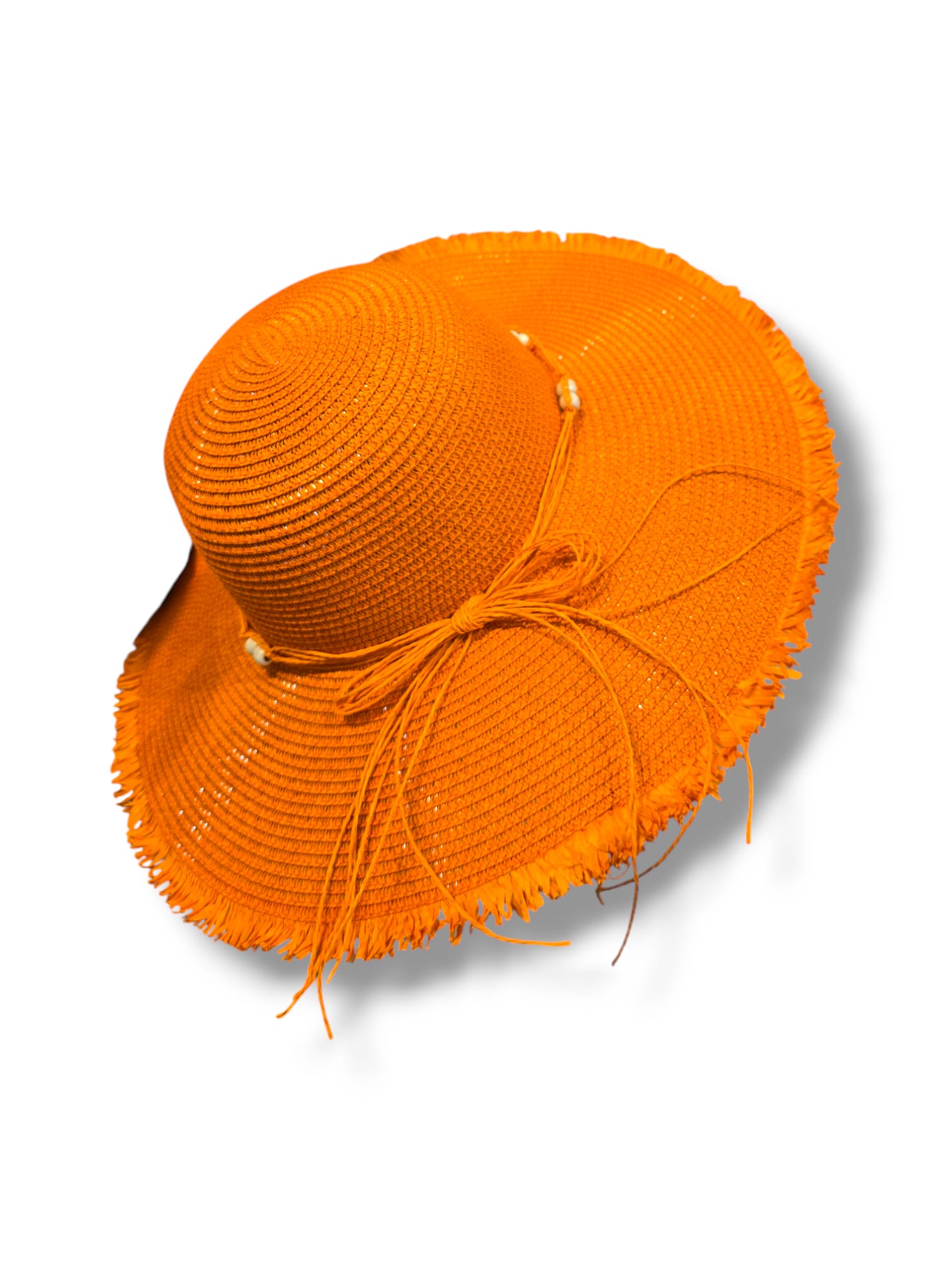 Chapeau Orange avec Perles – Audace & Élégance