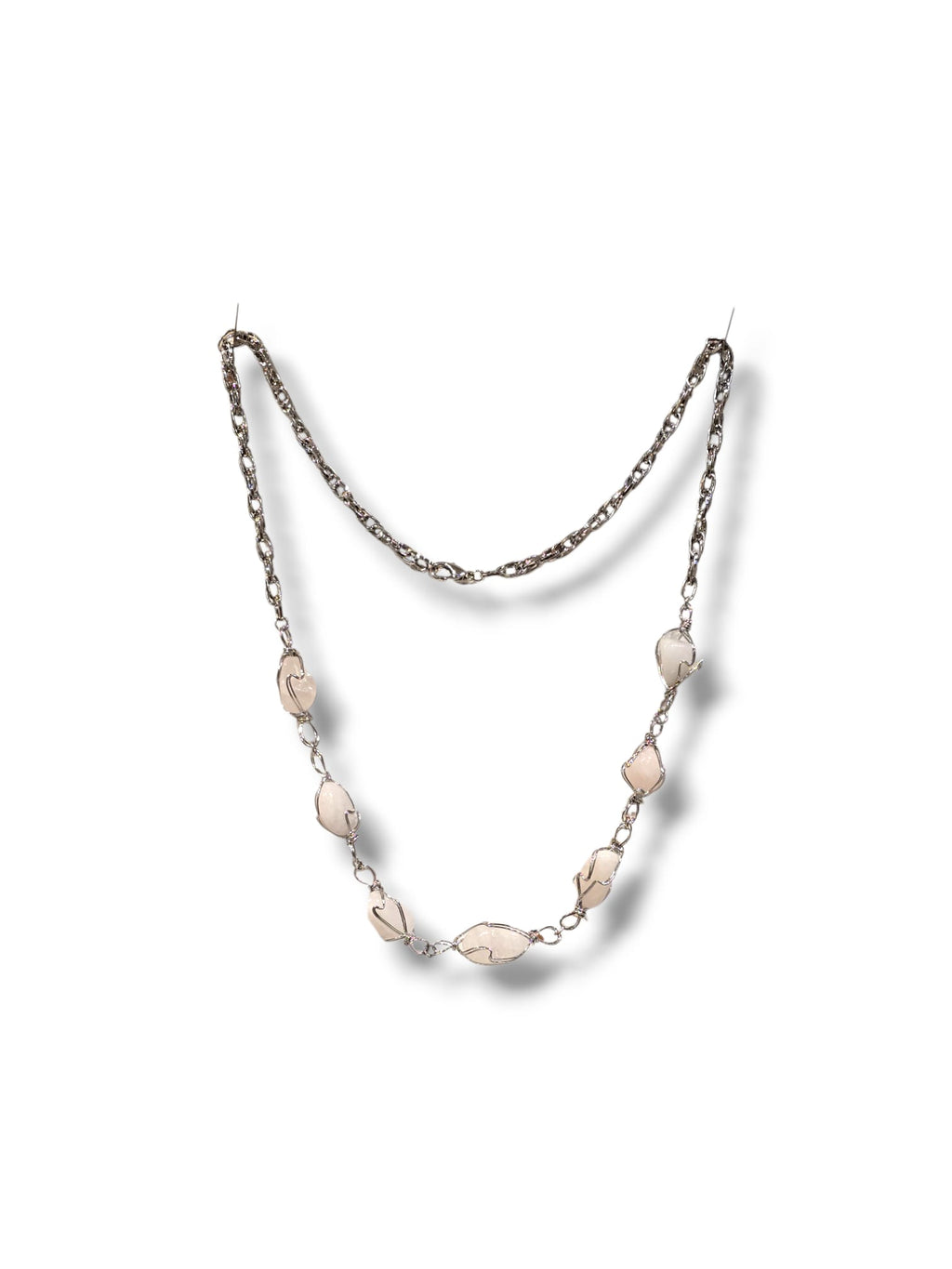 Collier fantaisie pierres blanches serties