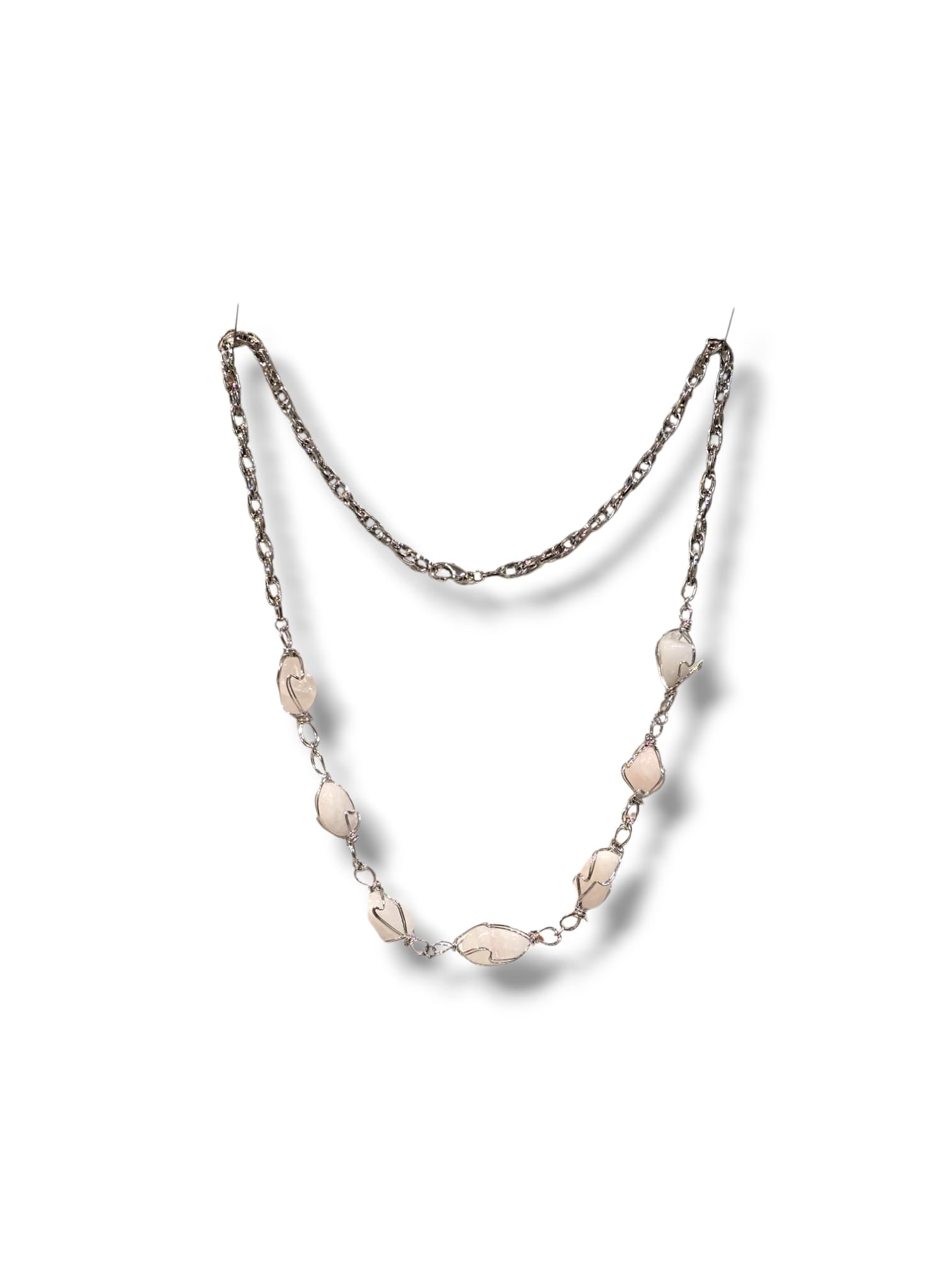 Collier fantaisie pierres blanches serties