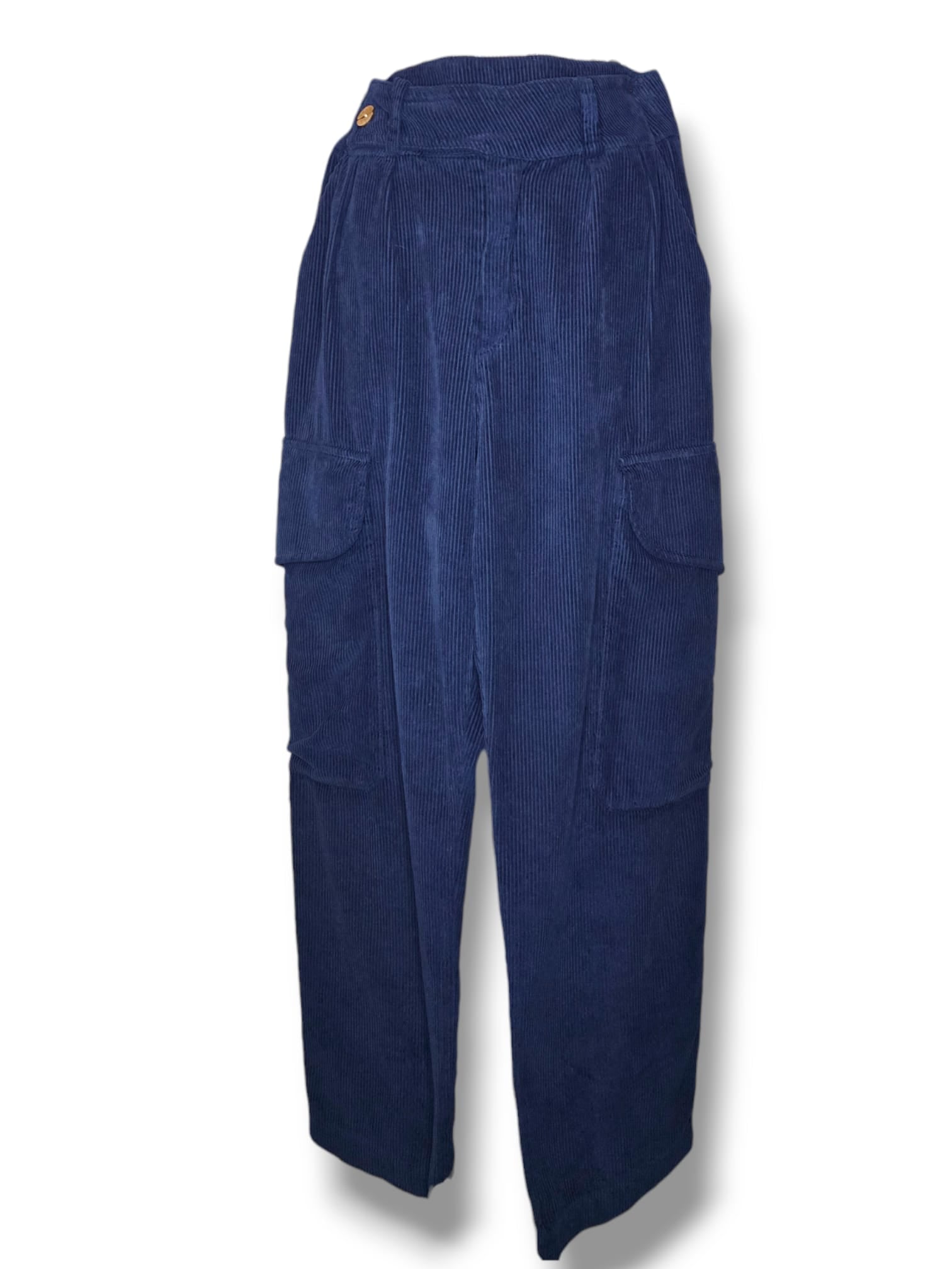 Pantalon en coton côtelé bleu