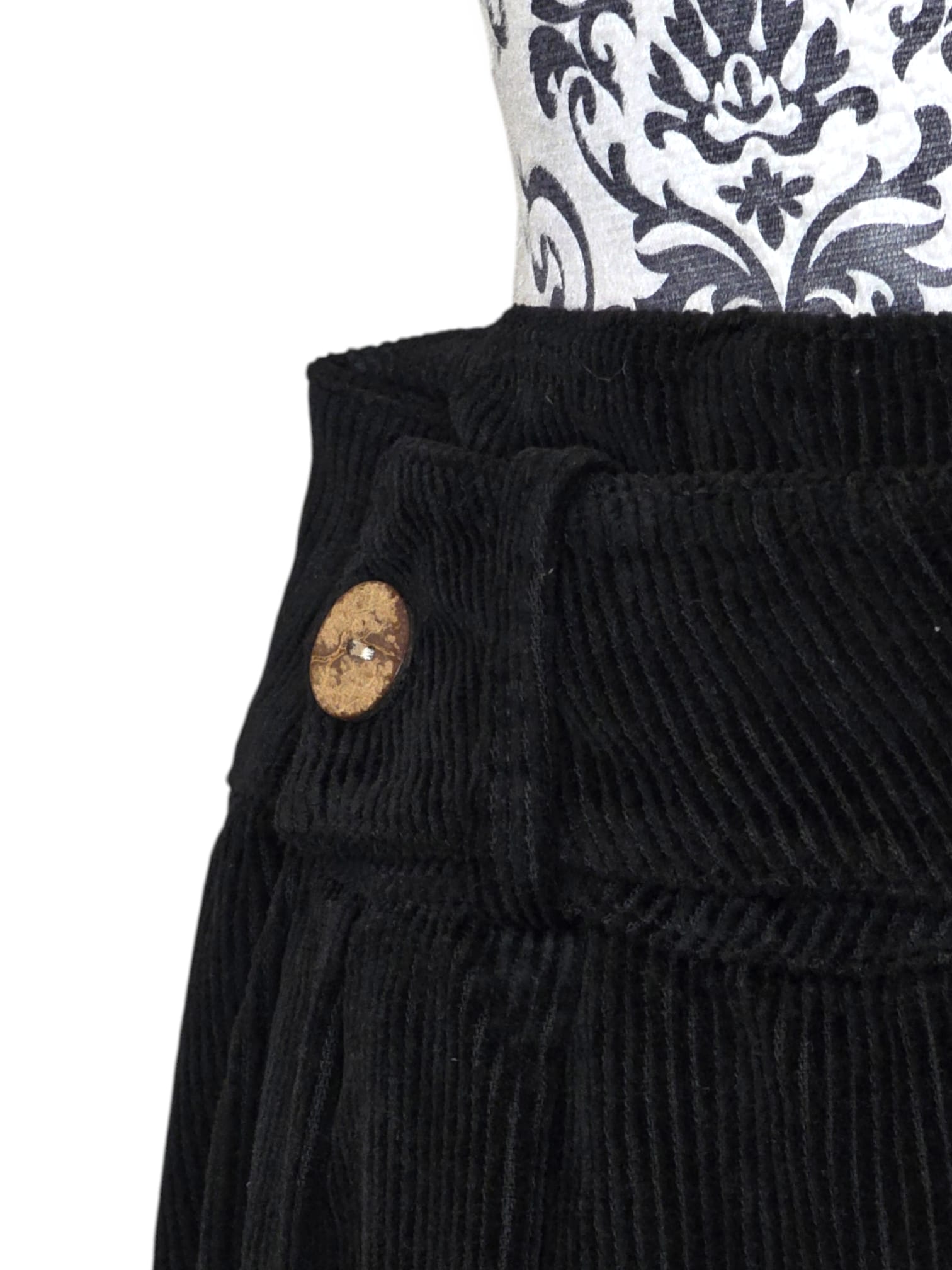 Pantalon en coton côtelé Noir
