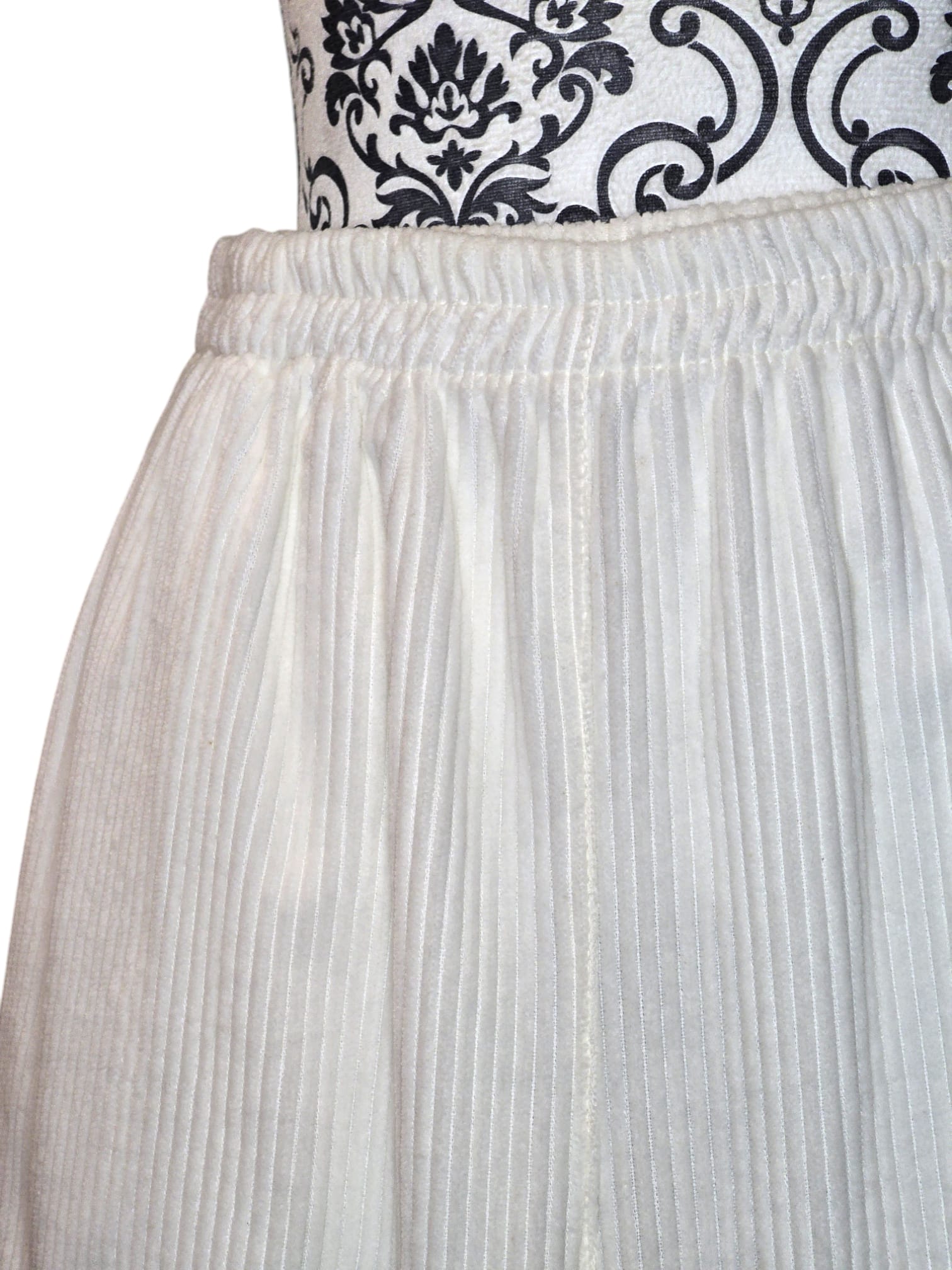 Pantalon blanc en coton côtelé