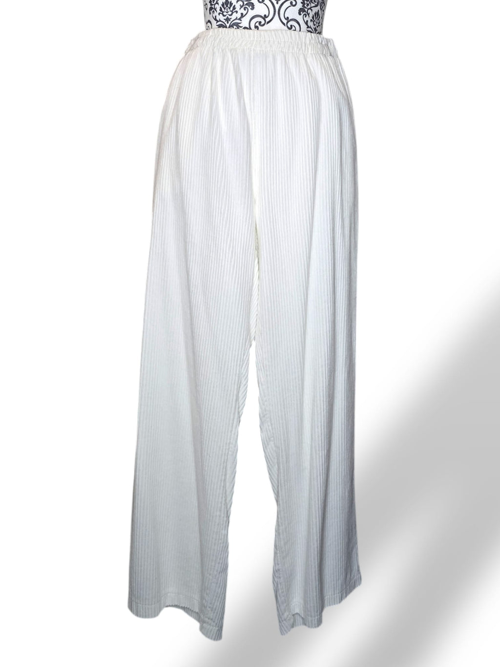 Pantalon blanc en coton côtelé