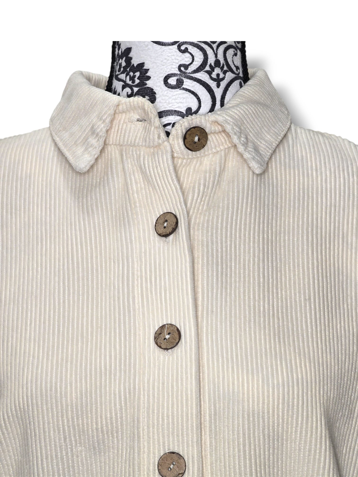 Veste blanche en coton côtelé