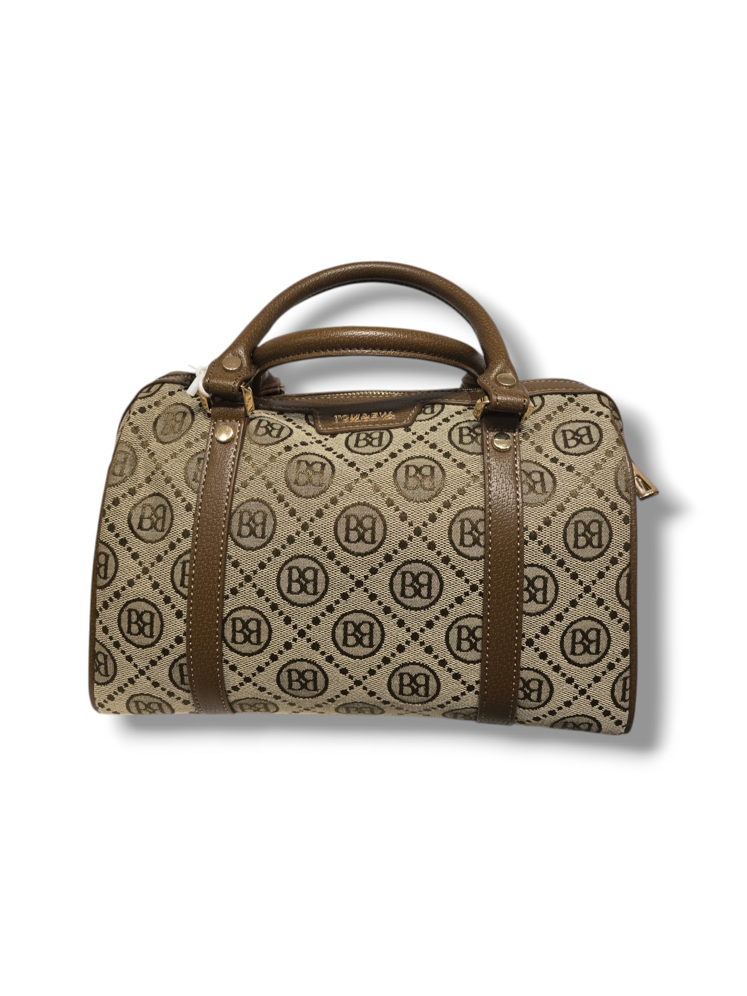 Sac à main Tom & Eva – Motif monogramme marron