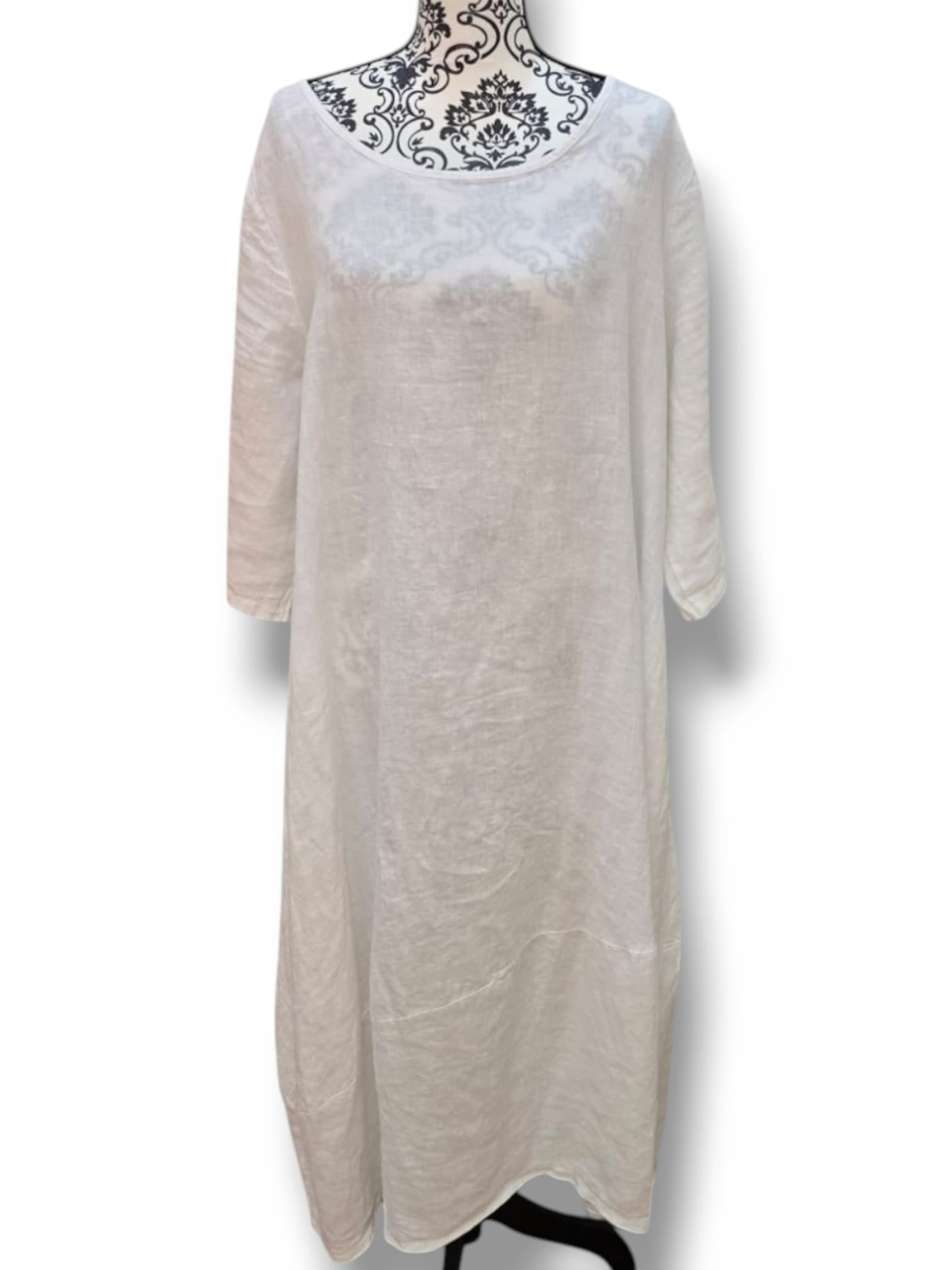 Robe boule en lin – écru