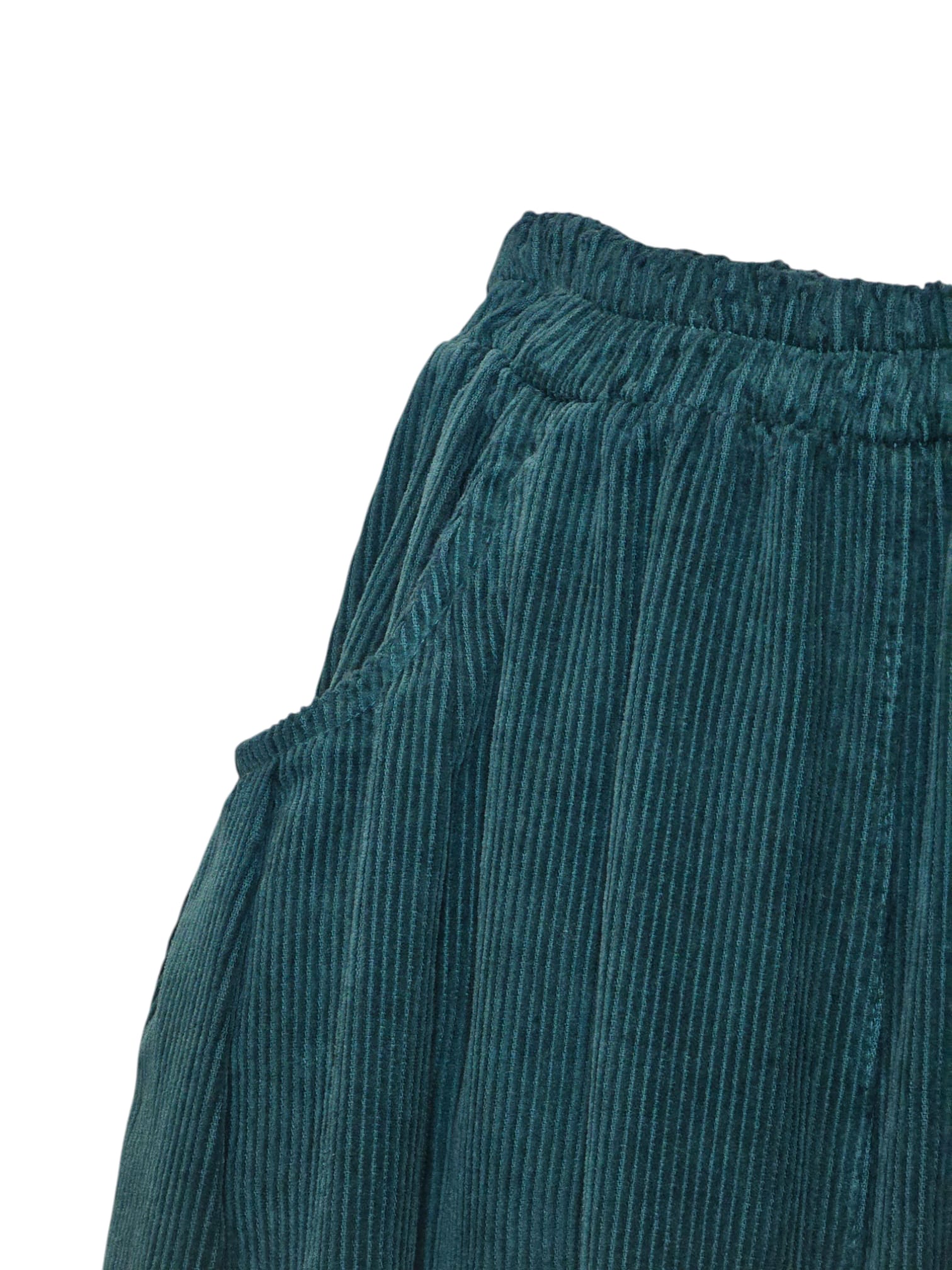 Jupe-pantalon en coton côtelé bleu canard