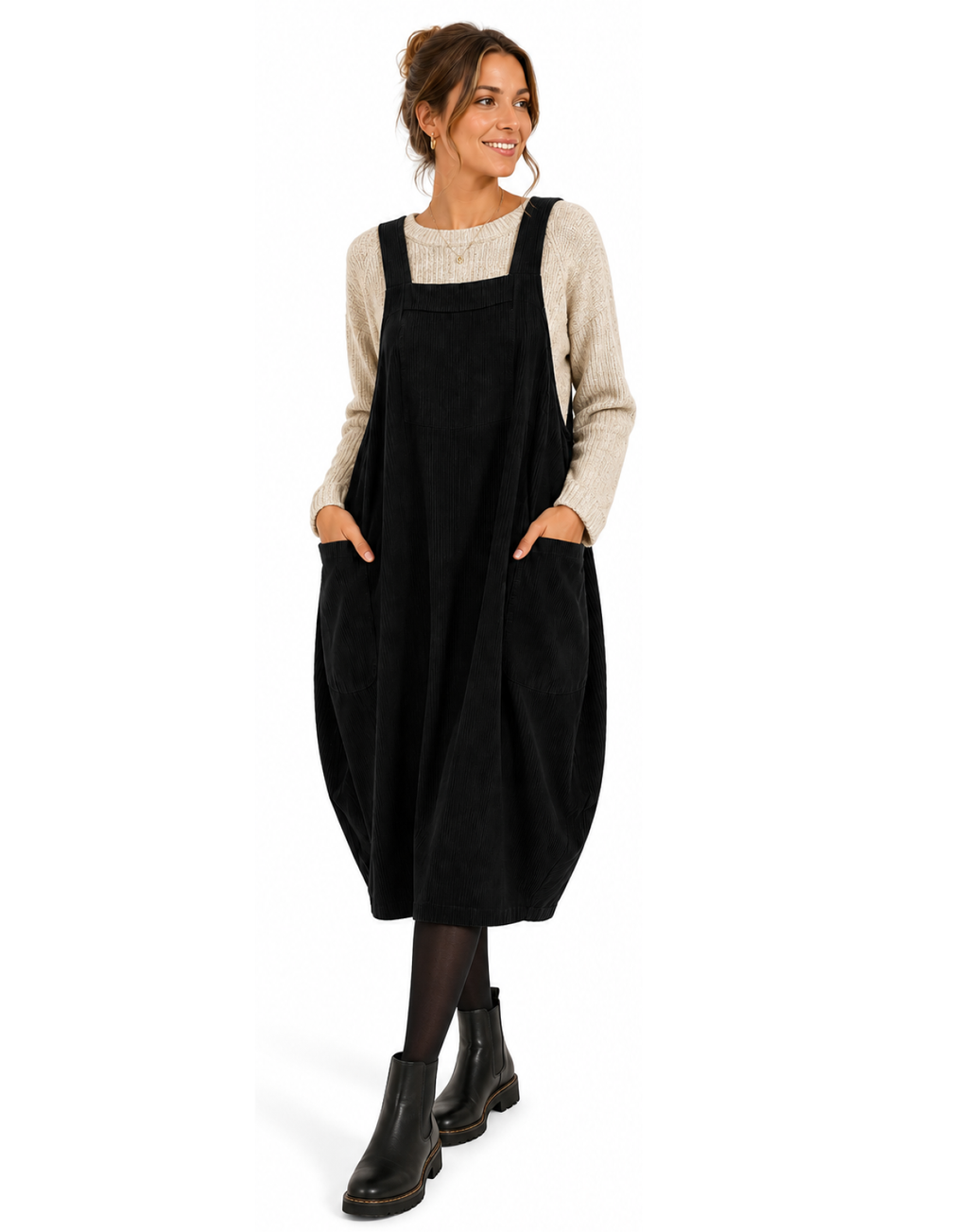 Robe à bretelles 100% coton cotelé